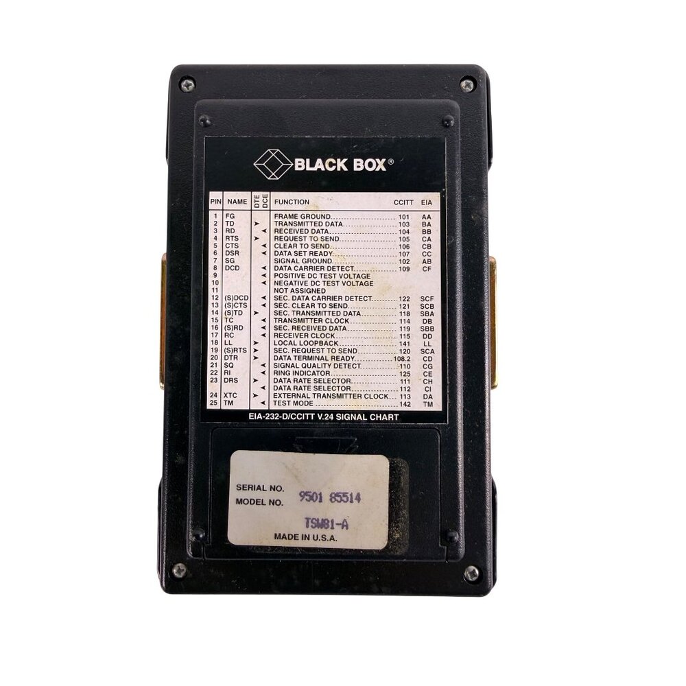 Black Box RS-232 Breakout Box Tester EIA-232 CCITT V.24 TSW81-A